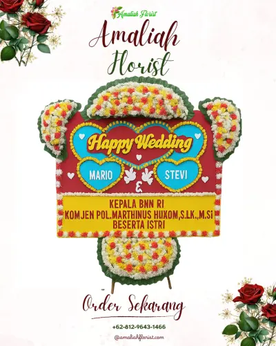 Karangan Papan Bunga Pernikahan di Cibunar